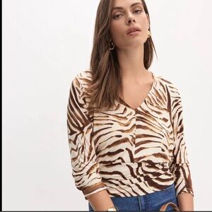 Brown Zebra Print Women's Top